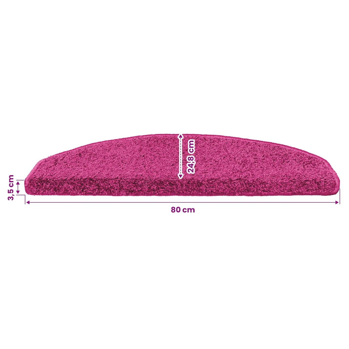 Self-adhesive Stair Mats 15 pcs Pink 80 x 24.5 x 3.5 cm