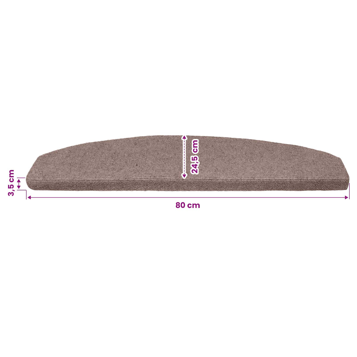 Self-adhesive Stair Mats 15 pcs 80 x 24.5 x 3.5 cm Beige
