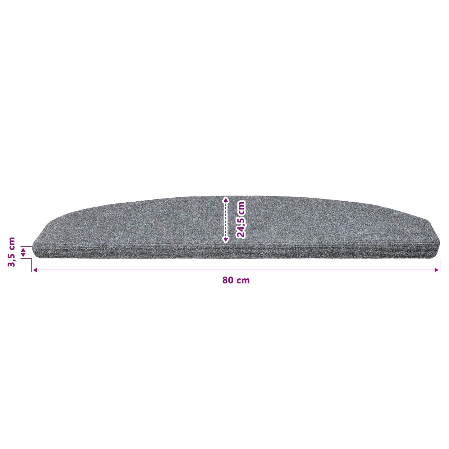 Self-adhesive Stair Mats 15 pcs Light Grey 80 x 24.5 x 3.5 cm