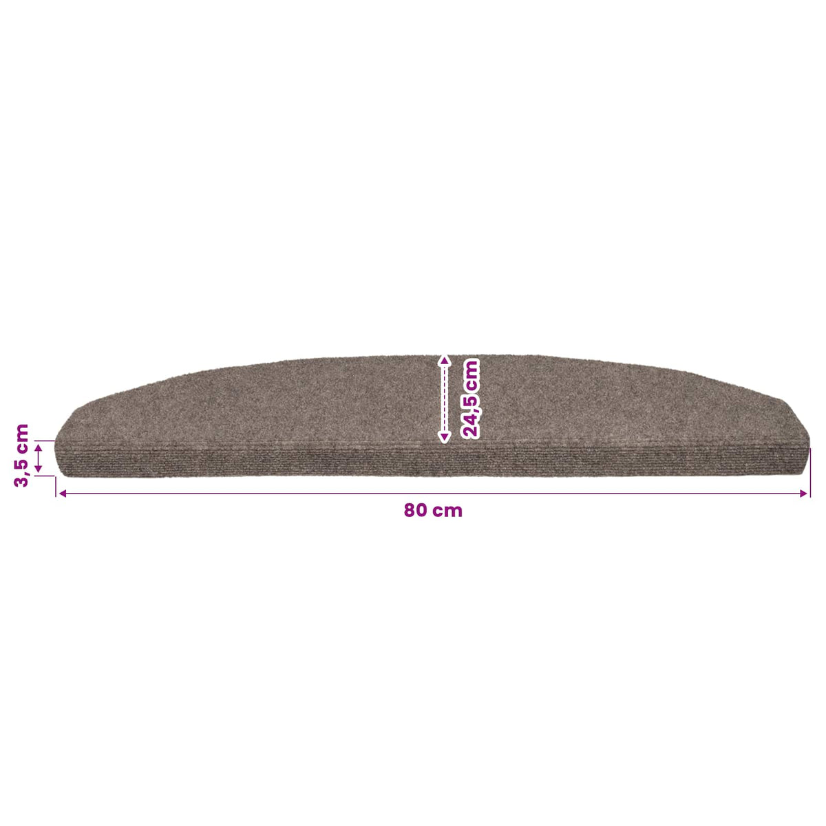Self-adhesive Stair Mats 15 pcs 80 x 24.5 x 3.5 cm Mocha