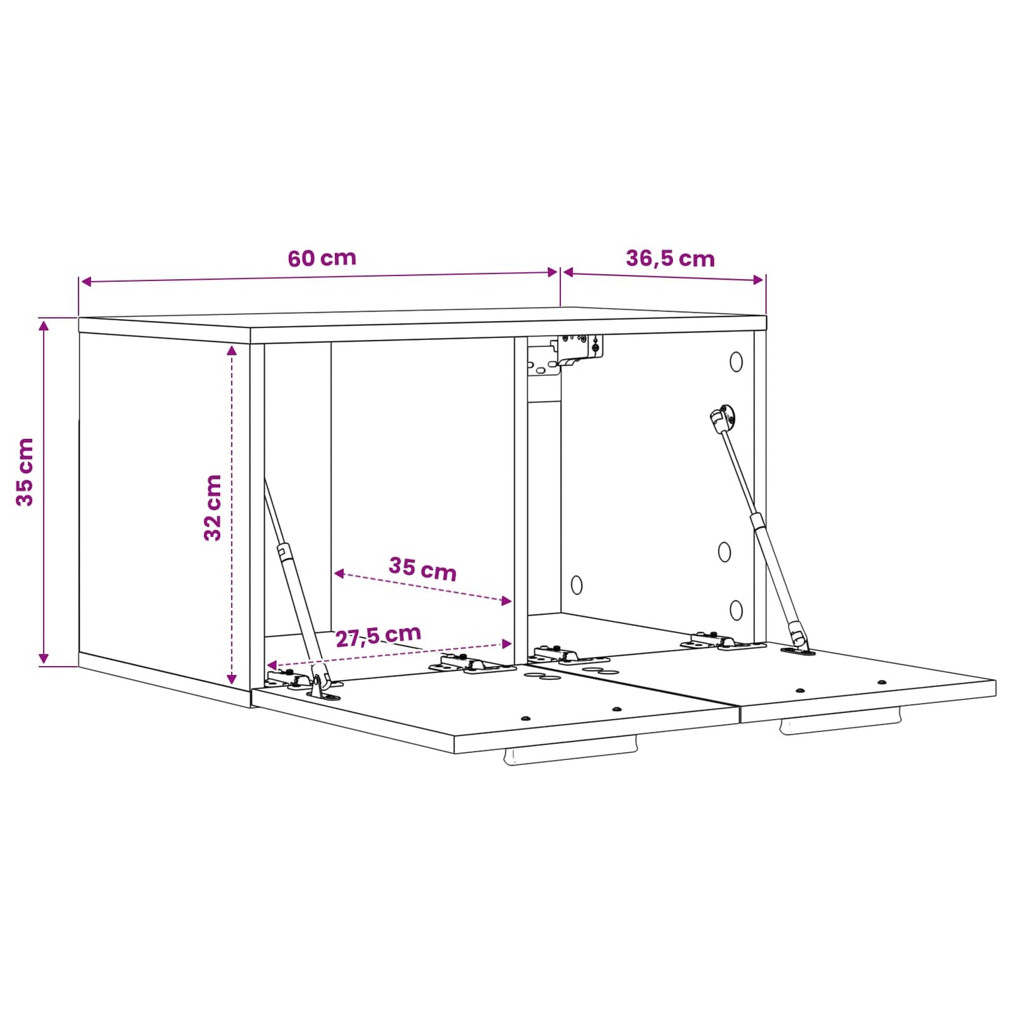 Wall Cabinet Old wood 60 x 36.5 x 35 cm Engineered Wood