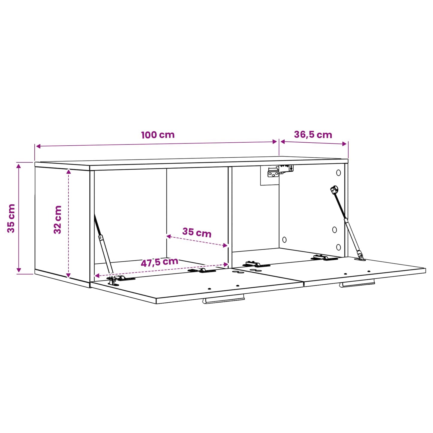 Wall Cabinet Old wood 100 x 36.5 x 35 cm Engineered Wood