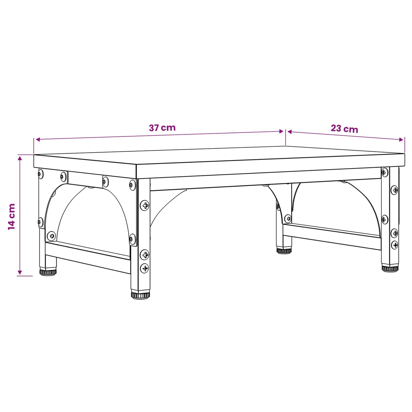 Monitor Stand Old Wood 37 x 23 x 14 cm PB
