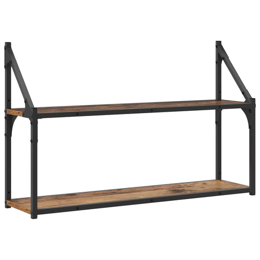 Wall Shelf Wall-Mounted Old wood 80 x 21 x 51 cm metal PB Wall Shelf Wall-Mounted Old wood 80 x 21 x 51 cm metal PB