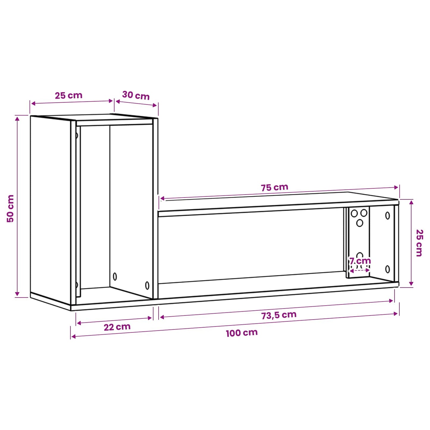TV Cabinet 100 x 30 x 50 cm Artisan Oak Engineered Wood