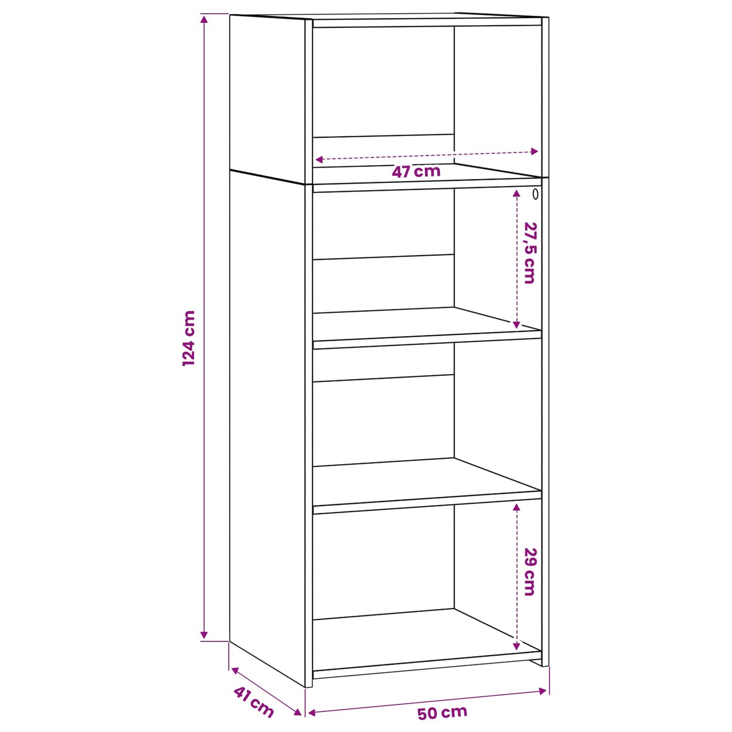Highboard Old Wood 50 x 41 x 124 cm Engineered Wood