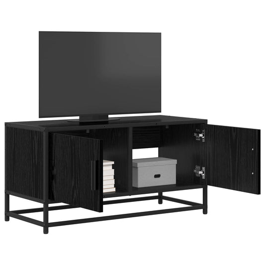 TV Cabinet 80 x 34.5 x 40 cm Black Oak Engineered Wood TV Cabinet 80 x 34.5 x 40 cm Black Oak Engineered Wood