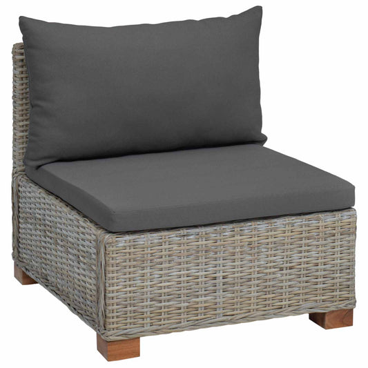 Middle Sofa with Cushions GENDT Natural Rattan Kubu Grey Middle Sofa with Cushions GENDT Natural Rattan Kubu Grey