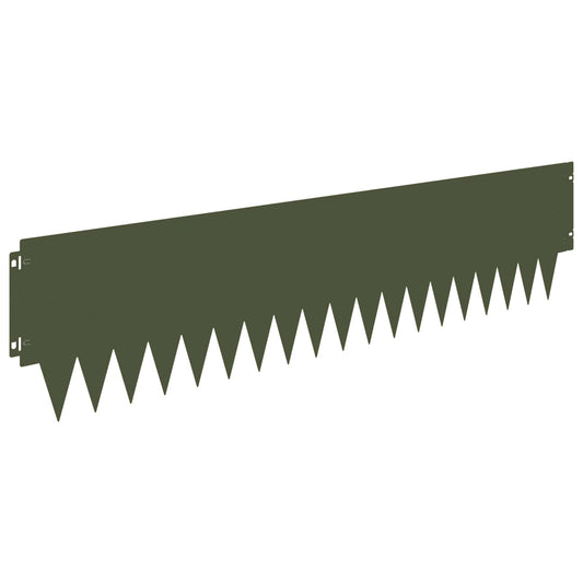 Lawn Edging 10 pcs 103 x 25 cm metal Olive Green Lawn Edging 10 pcs 103 x 25 cm metal Olive Green
