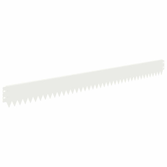 Lawn Edging 20 pcs 103 x 10 cm Steel White Lawn Edging 20 pcs 103 x 10 cm Steel White