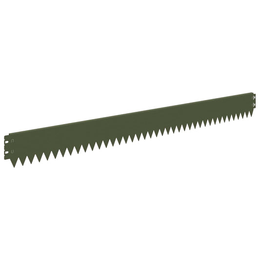 Lawn Edging 50 pcs 103 x 10 cm Steel Olive Green Lawn Edging 50 pcs 103 x 10 cm Steel Olive Green