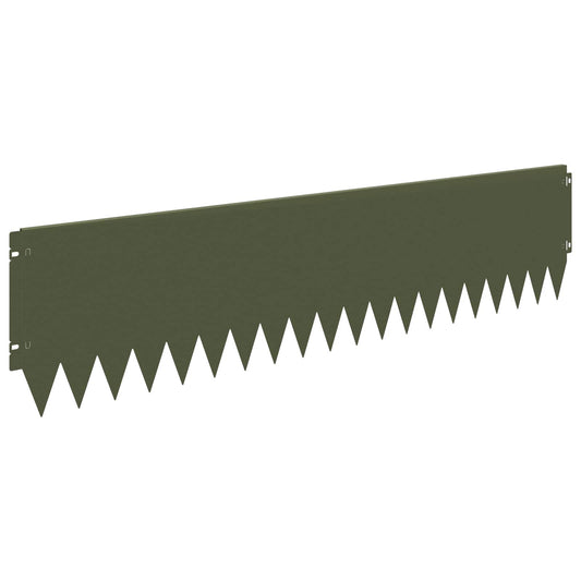 Lawn Edging 10 pcs 103 x 25 cm Steel Olive Green Lawn Edging 10 pcs 103 x 25 cm Steel Olive Green