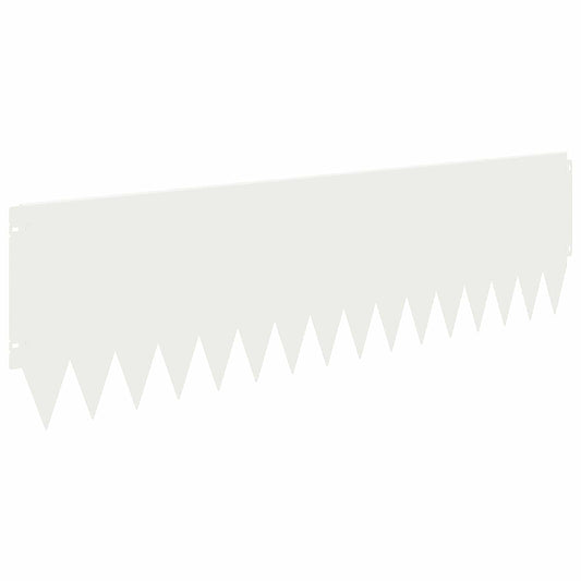 Lawn Edging 20 pcs 103 x 30 cm Steel White Lawn Edging 20 pcs 103 x 30 cm Steel White