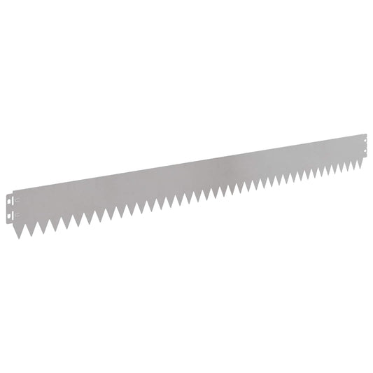 Lawn Edging 10 pcs 103 x 10 cm Steel Silver Lawn Edging 10 pcs 103 x 10 cm Steel Silver