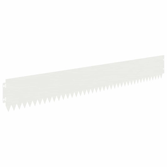 Lawn Edging 10 pcs 103 x 15 cm Steel White Lawn Edging 10 pcs 103 x 15 cm Steel White