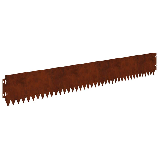 Lawn Edge with Top Fold 10 pcs 103x15cm Steel Rusty Lawn Edge with Top Fold 10 pcs 103x15cm Steel Rusty