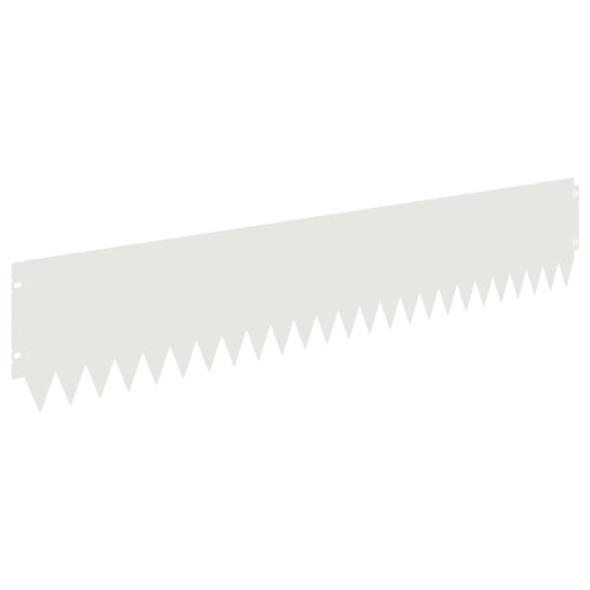 Lawn Edging 20 pcs 103 x 20 cm Steel White Lawn Edging 20 pcs 103 x 20 cm Steel White