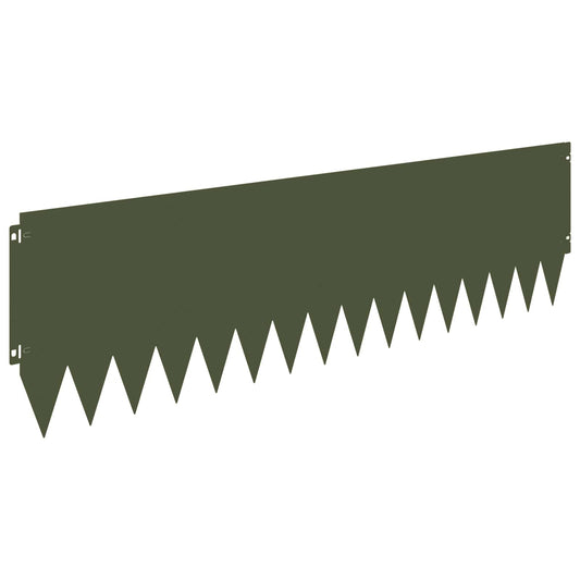 Lawn Edging 20 pcs 103 x 30 cm Steel Olive Green Lawn Edging 20 pcs 103 x 30 cm Steel Olive Green