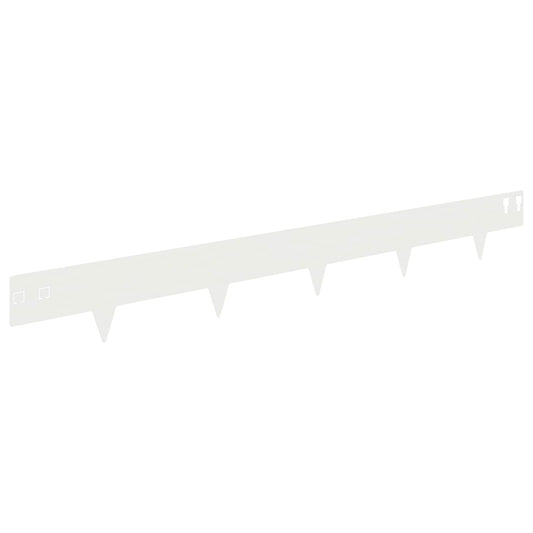 Lawn Edging 10 pcs 100 x 12 cm Steel White Lawn Edging 10 pcs 100 x 12 cm Steel White