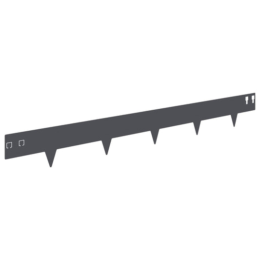 Lawn Edging 50 pcs 100 x 12 cm Steel Anthracite Lawn Edging 50 pcs 100 x 12 cm Steel Anthracite