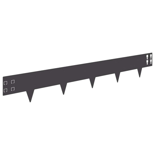 Lawn Edging 20 pcs 100 x 15 cm Steel Black Lawn Edging 20 pcs 100 x 15 cm Steel Black