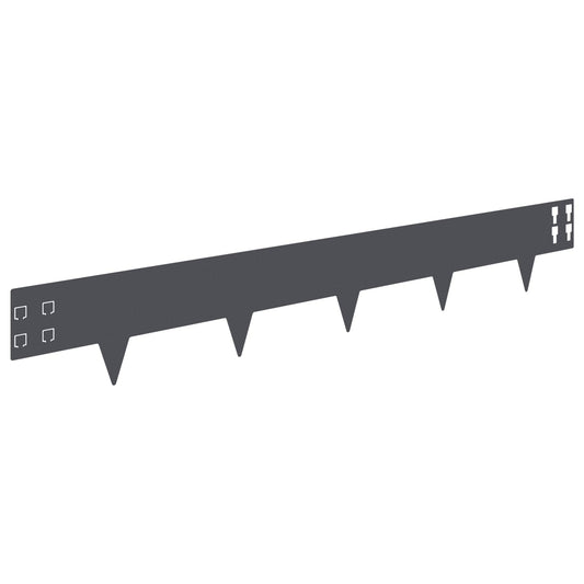 Lawn Edging 30 pcs 100 x 15 cm Steel Anthracite Lawn Edging 30 pcs 100 x 15 cm Steel Anthracite