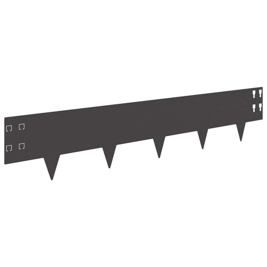 Lawn Edging 10 pcs 100 x 20 cm Steel Black Lawn Edging 10 pcs 100 x 20 cm Steel Black