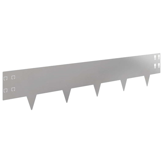 Lawn Edging 50 pcs 100 x 20 cm Steel Silver Lawn Edging 50 pcs 100 x 20 cm Steel Silver