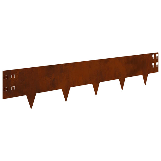 Lawn Edging 10 pcs 100 x 20 cm Steel Rusty Lawn Edging 10 pcs 100 x 20 cm Steel Rusty