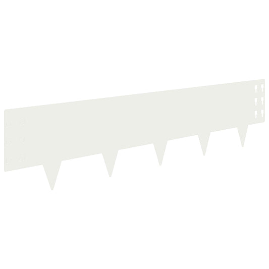 Lawn Edging 20 pcs 100 x 25 cm Steel White Lawn Edging 20 pcs 100 x 25 cm Steel White
