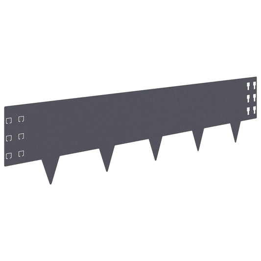 Lawn Edging 30 pcs 100 x 25 cm Steel Anthracite Lawn Edging 30 pcs 100 x 25 cm Steel Anthracite