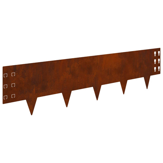 Lawn Edging 20 pcs 100 x 25 cm Steel Rusty Lawn Edging 20 pcs 100 x 25 cm Steel Rusty