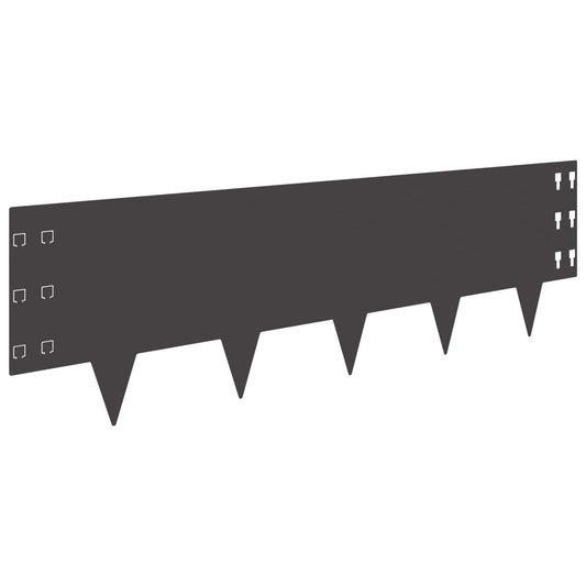 Lawn Edging 10 pcs 100 x 30 cm Steel Black Lawn Edging 10 pcs 100 x 30 cm Steel Black
