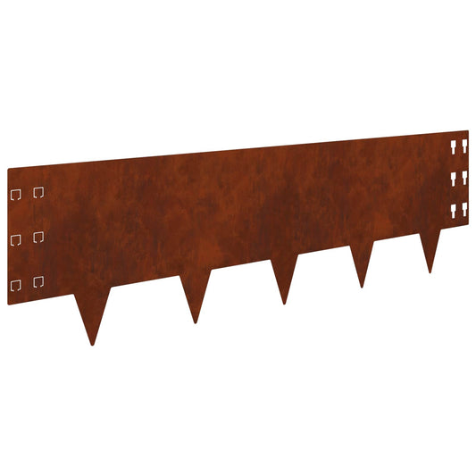 Lawn Edging 10 pcs 100 x 30 cm Steel Rusty Lawn Edging 10 pcs 100 x 30 cm Steel Rusty
