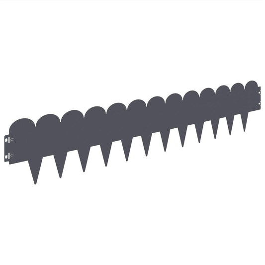Lawn Edging 20 pcs 103 x 20 cm Steel Anthracite Lawn Edging 20 pcs 103 x 20 cm Steel Anthracite
