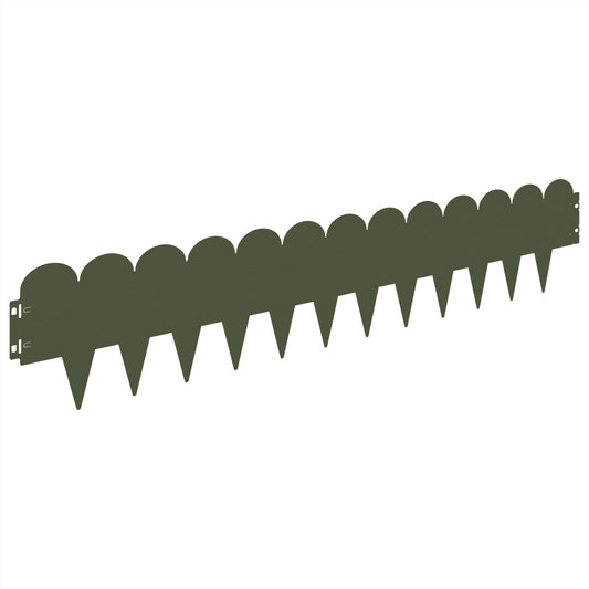 Lawn Edging 30 pcs 103 x 20 cm Steel Olive Green Lawn Edging 30 pcs 103 x 20 cm Steel Olive Green