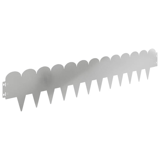 Lawn Edging 30 pcs 103 x 20 cm Steel Silver Lawn Edging 30 pcs 103 x 20 cm Steel Silver