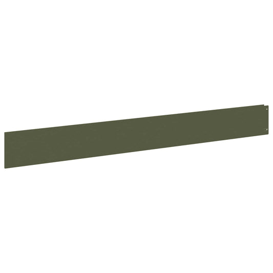 Lawn Edging 20 pcs 100 x 12 cm Steel Olive Green Lawn Edging 20 pcs 100 x 12 cm Steel Olive Green