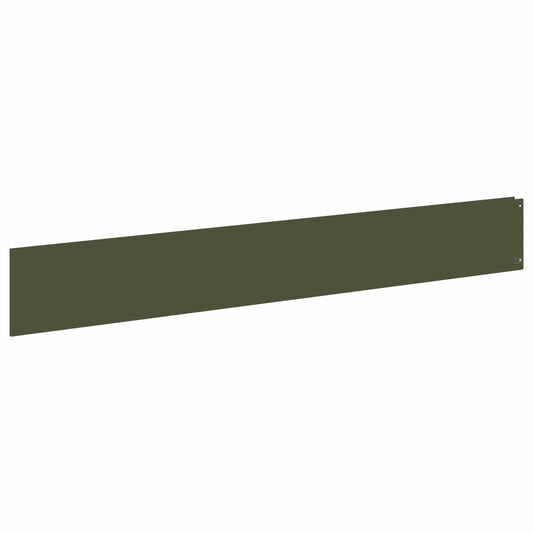 Lawn Edging 30 pcs 100 x 15 cm Steel Olive Green Lawn Edging 30 pcs 100 x 15 cm Steel Olive Green