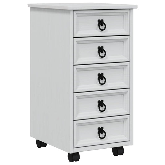 Rolling Cabinet with Drawers CORONA White Rolling Cabinet with Drawers CORONA White