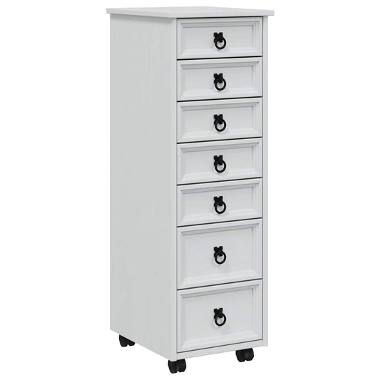 Rolling Cabinet with Drawers CORONA White Rolling Cabinet with Drawers CORONA White
