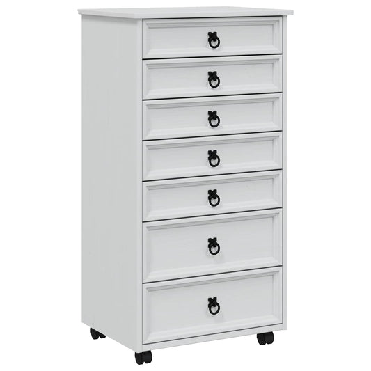 Rolling Cabinet with Drawers CORONA White Rolling Cabinet with Drawers CORONA White