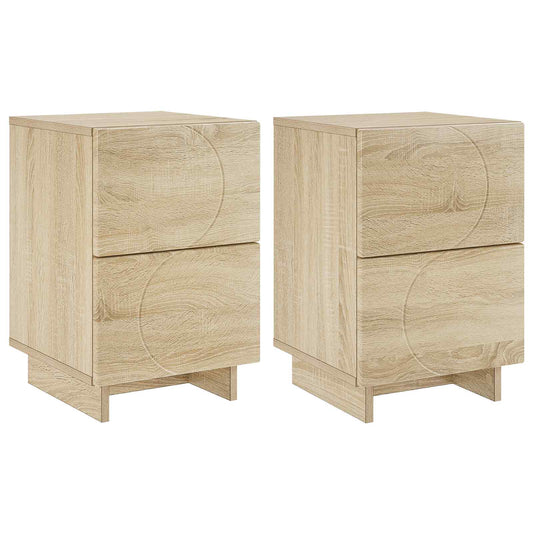 Bedside Cabinet 2 pcs Sonoma Oak 33.5 x 34.5 x 50 cm Bedside Cabinet 2 pcs Sonoma Oak 33.5 x 34.5 x 50 cm