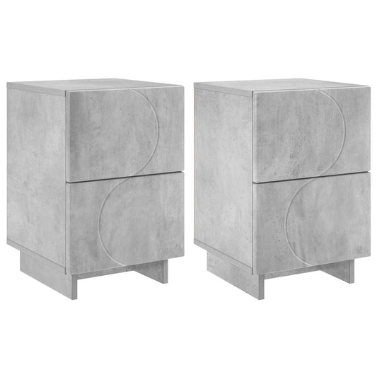 Bedside Cabinet 2 pcs Concrete Grey 33.5 x 34.5 x 50 cm Bedside Cabinet 2 pcs Concrete Grey 33.5 x 34.5 x 50 cm