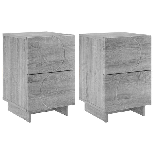 Bedside Cabinet 2 pcs Grey Sonoma 33.5 x 34.5 x 50 cm Bedside Cabinet 2 pcs Grey Sonoma 33.5 x 34.5 x 50 cm