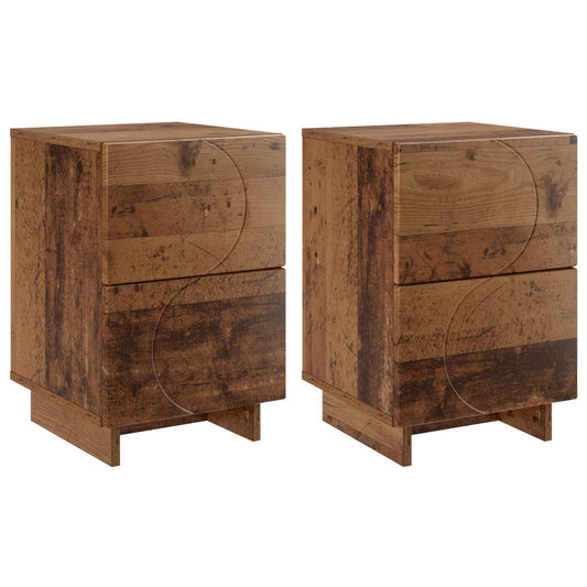 Bedside Cabinet 2 pcs Old Wood 33.5 x 34.5 x 50 cm Bedside Cabinet 2 pcs Old Wood 33.5 x 34.5 x 50 cm