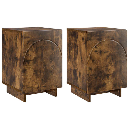 Bedside Cabinet 2 pcs Smoked Oak 33.5 x 34.5 x 50 cm Bedside Cabinet 2 pcs Smoked Oak 33.5 x 34.5 x 50 cm