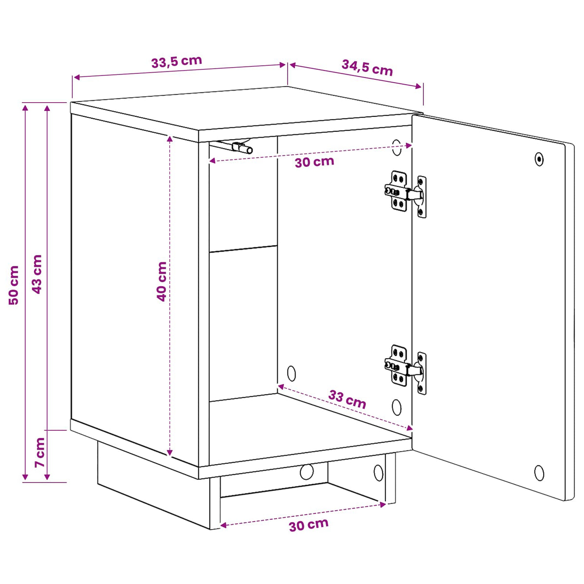 Bedside Cabinet 2 pcs Old Wood 33.5 x 34.5 x 50 cm