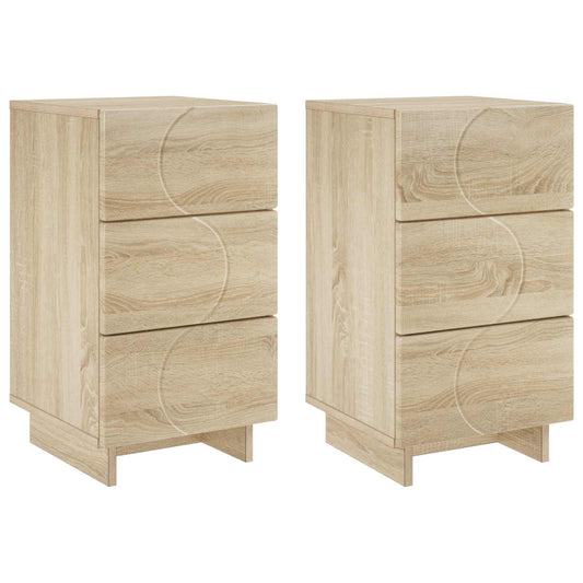 Bedside Cabinet 2 pcs Sonoma Oak 33.5 x 34.5 x 60 cm Bedside Cabinet 2 pcs Sonoma Oak 33.5 x 34.5 x 60 cm