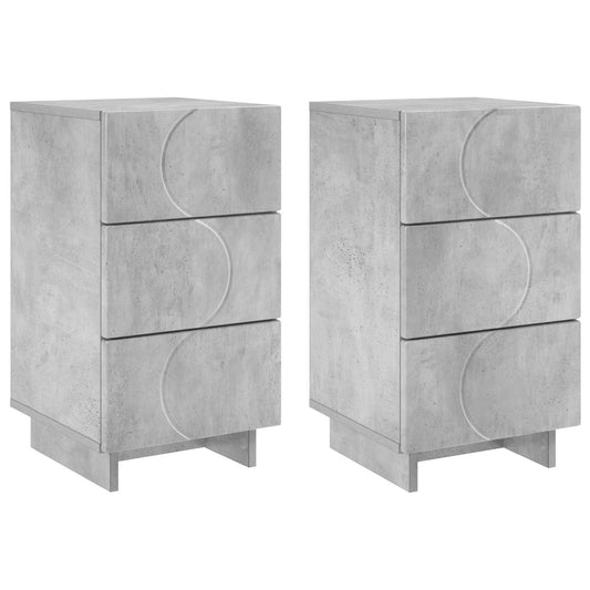 Bedside Cabinet 2 pcs Concrete Grey 33.5 x 34.5 x 60 cm Bedside Cabinet 2 pcs Concrete Grey 33.5 x 34.5 x 60 cm